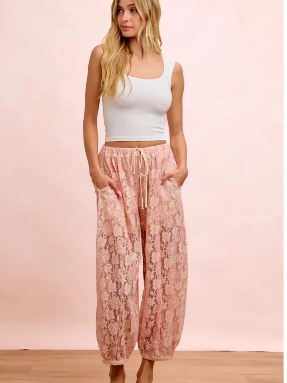 💕Bibi Lace Drawstring Balloon Pants - Picture 10 of 12